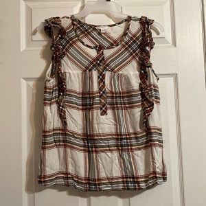 Tim and Tru ruffled sleeves tank top. Fall colors. Size XL.